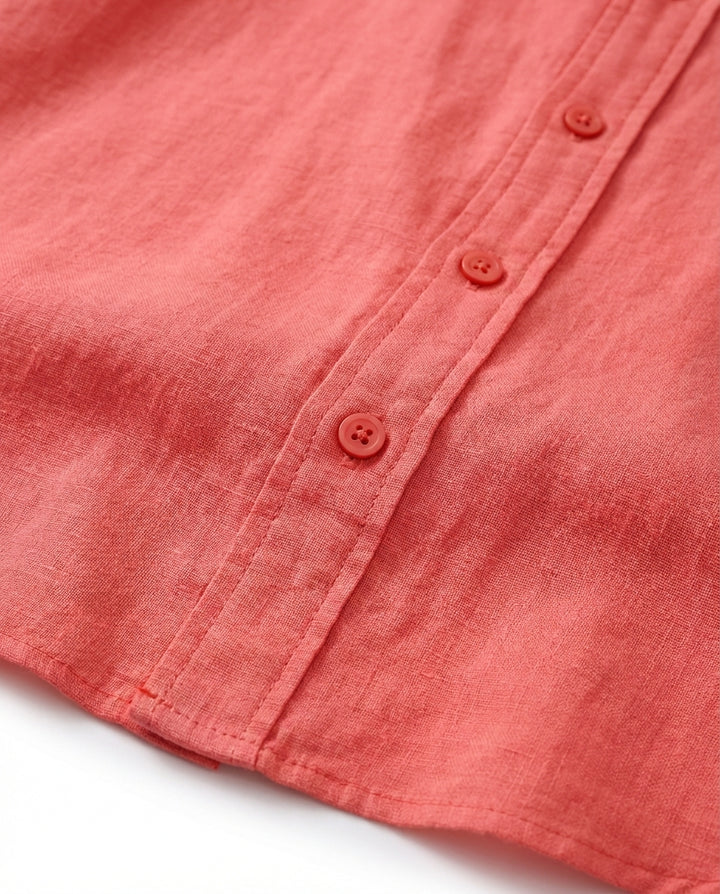 Koszula lniana męska | Luźny krój | Praktyczna kieszeń | Na lato