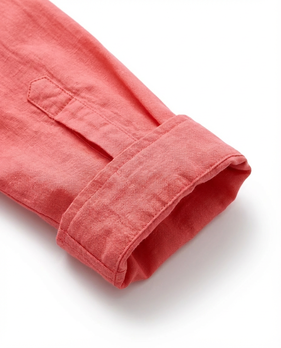 Koszula lniana męska | Luźny krój | Praktyczna kieszeń | Na lato