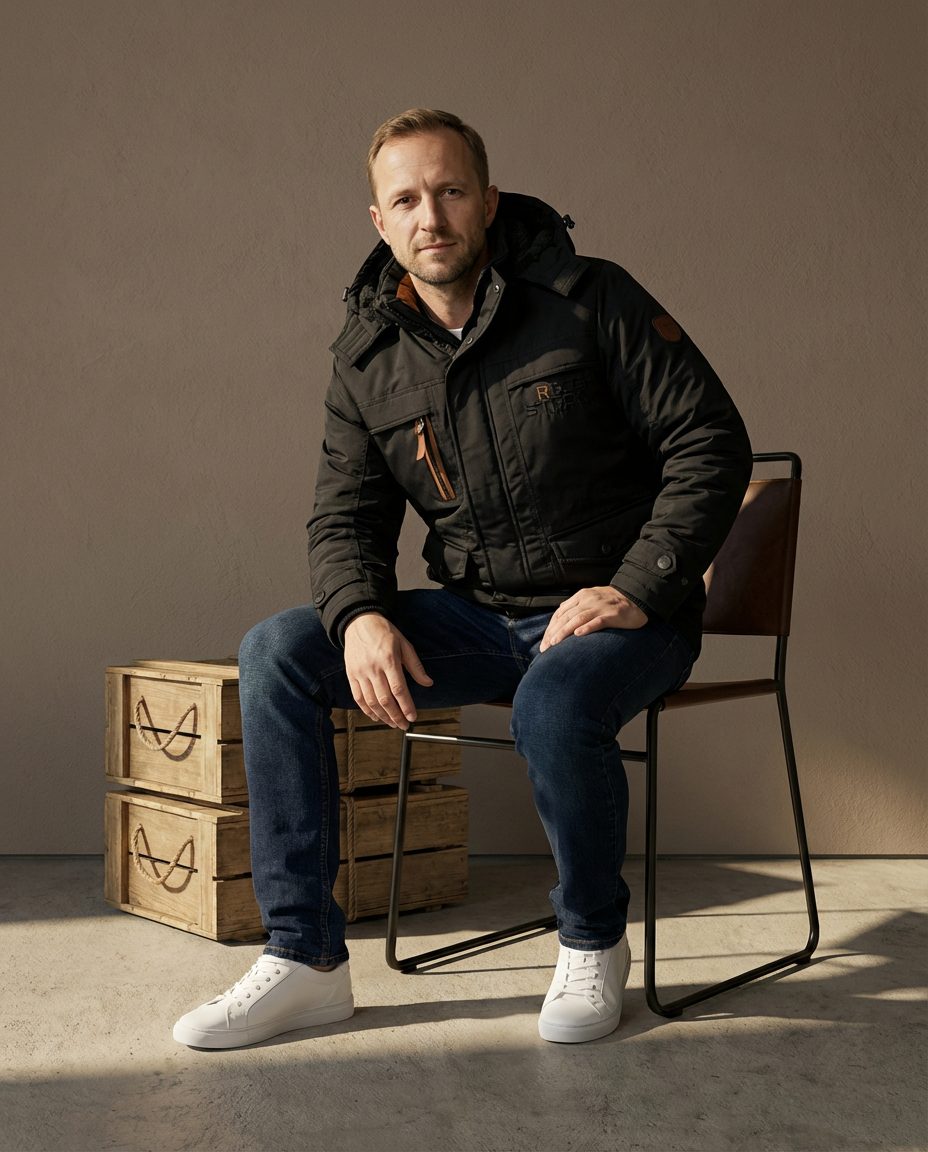 Kurtka Zimowa Męska Kurtka Męska Zimowa | Praktyczny Krój | Odpinany Kaptur | Na Zimowe Aktywności