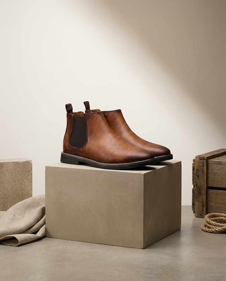 Sztyblety Męskie | Skóra Ekologiczna | Klasyczny Krój - 4