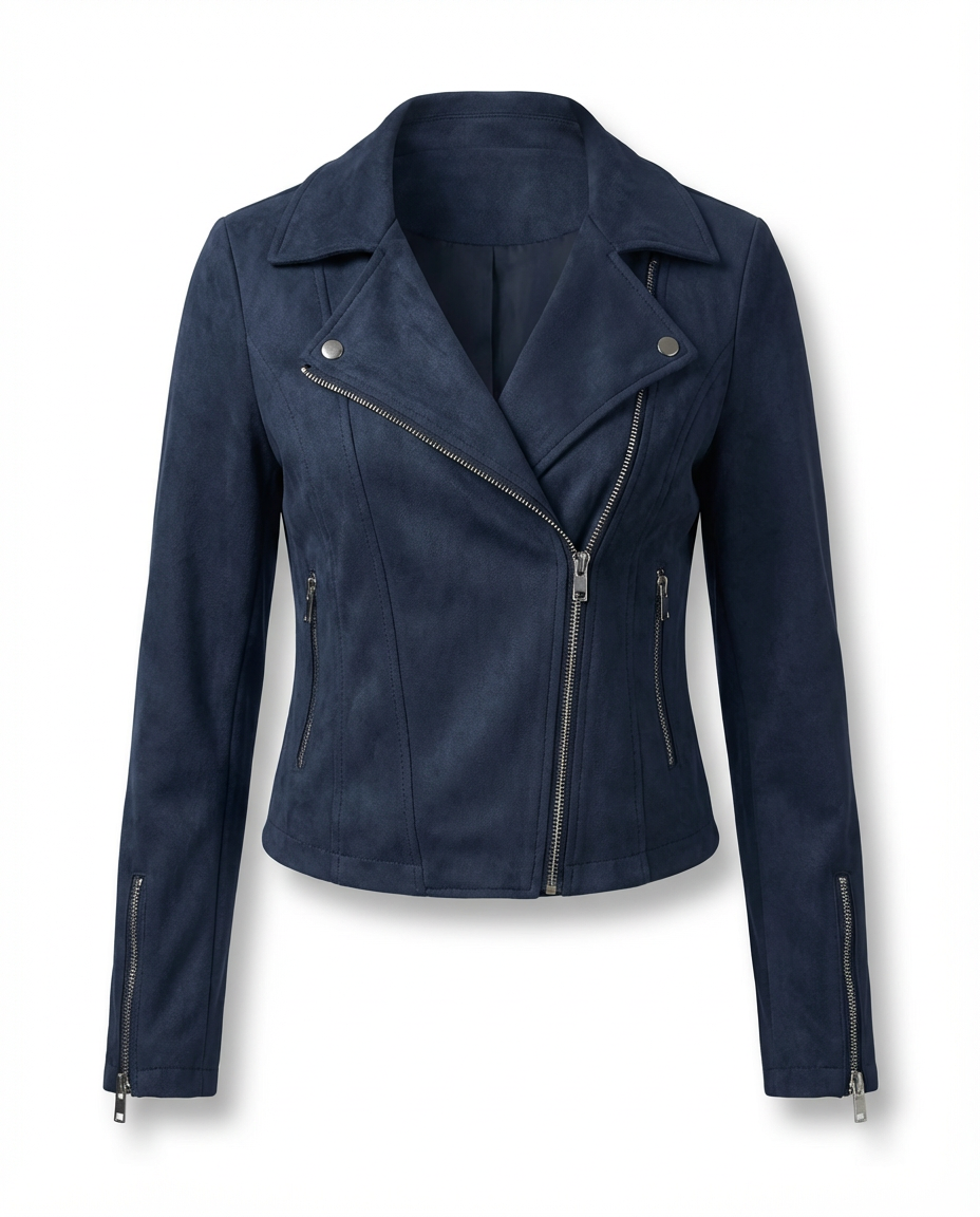 Damska Ramoneska | Skórzana Kurtka z Zamkami | Klasyczny Rockowy Styl - 10