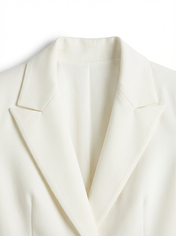 Elegancki Kombinezon Damski z Dekoltem w Serek | Marynarkowy Krój | Długie Rękawy | Szerokie Nogawki