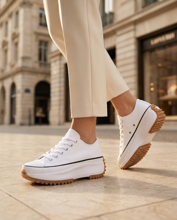 Trampki Damskie Tenisówki | Wysoka Podeszwa | Wsuwany Styl | Na Co Dzień