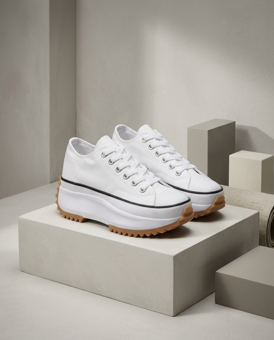 Trampki Damskie Tenisówki | Wysoka Podeszwa | Wsuwany Styl | Na Co Dzień