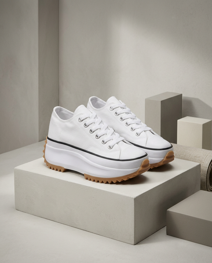 Trampki Damskie Tenisówki | Wysoka Podeszwa | Wsuwany Styl | Na Co Dzień