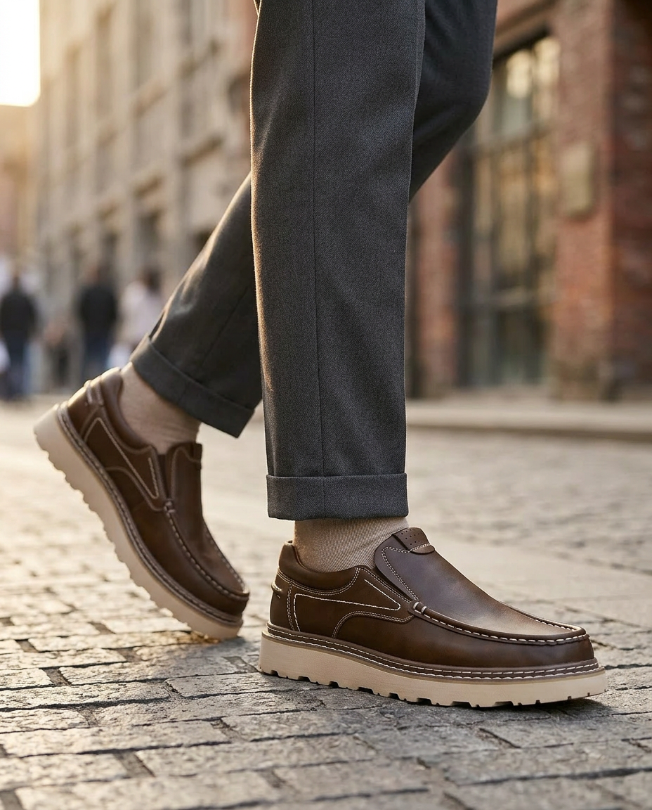 Mokasyny Męskie Skórzane Męskie Mokasyny | Komfortowy Krój | Stabilna Podstawa | Na Co Dzień