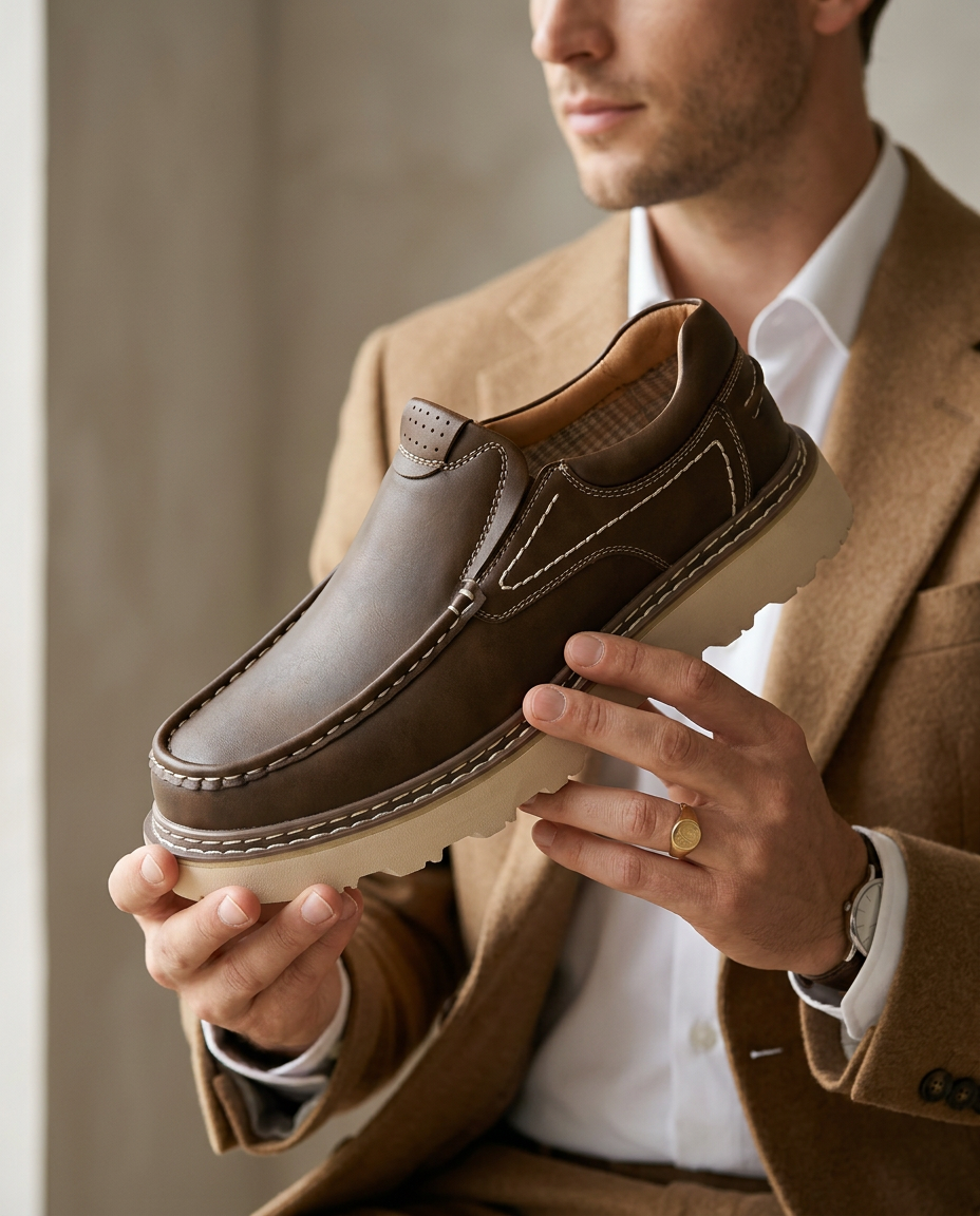 Mokasyny Męskie Skórzane Męskie Mokasyny | Komfortowy Krój | Stabilna Podstawa | Na Co Dzień