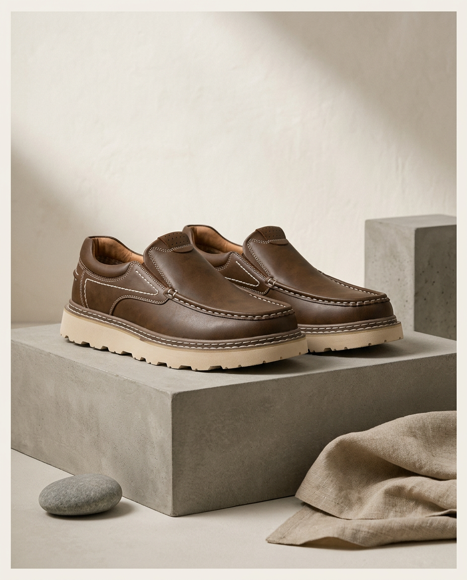 Mokasyny Męskie Skórzane Męskie Mokasyny | Komfortowy Krój | Stabilna Podstawa | Na Co Dzień