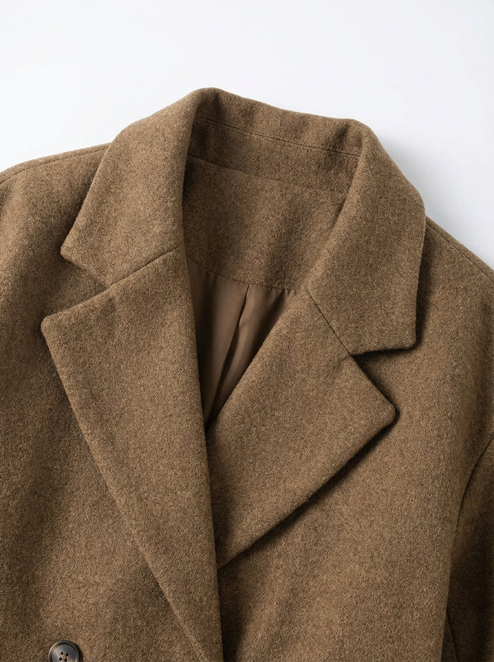 Płaszcz Damski Oversize | Miękka Wełniana Tkanina | Minimalistyczny Styl | Na Jesień i Zimę