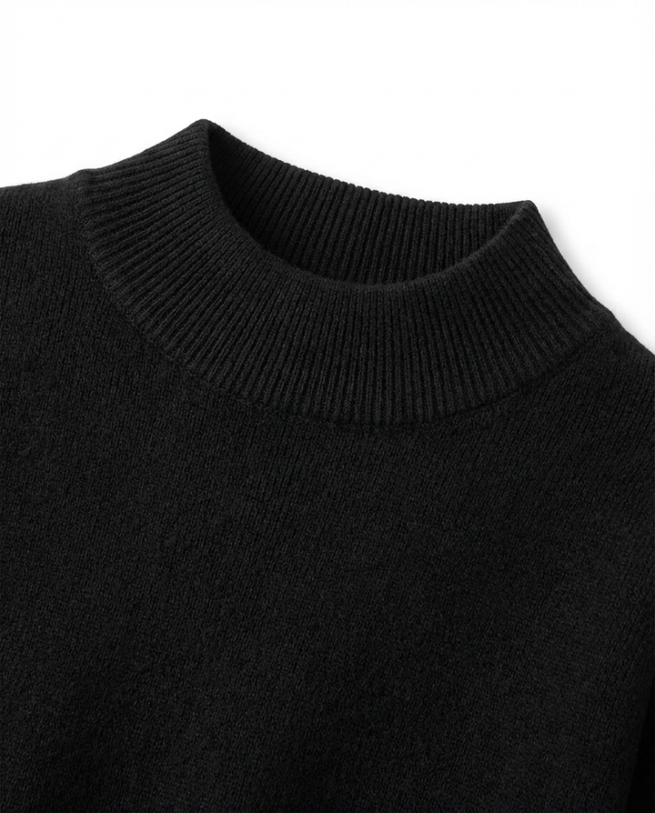 Daisy Dwuczęściowy Zestaw Domowy | Luźny Sweter z Golfem, Spodnie z Wysokim Stanem - 8