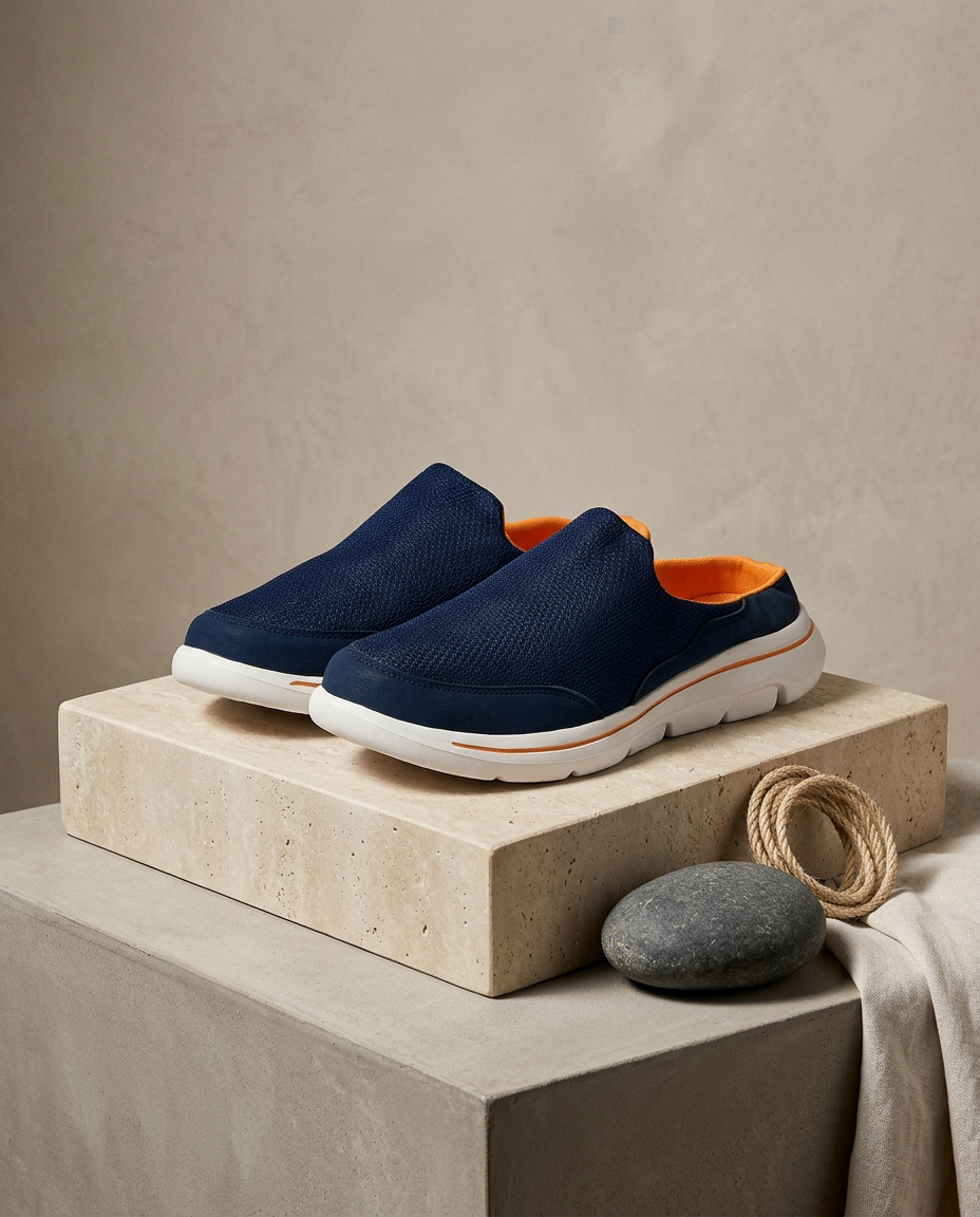 Klapki basenowe damskie | Wsuwane | Cholewka z oddychającego materiału | Na co dzień