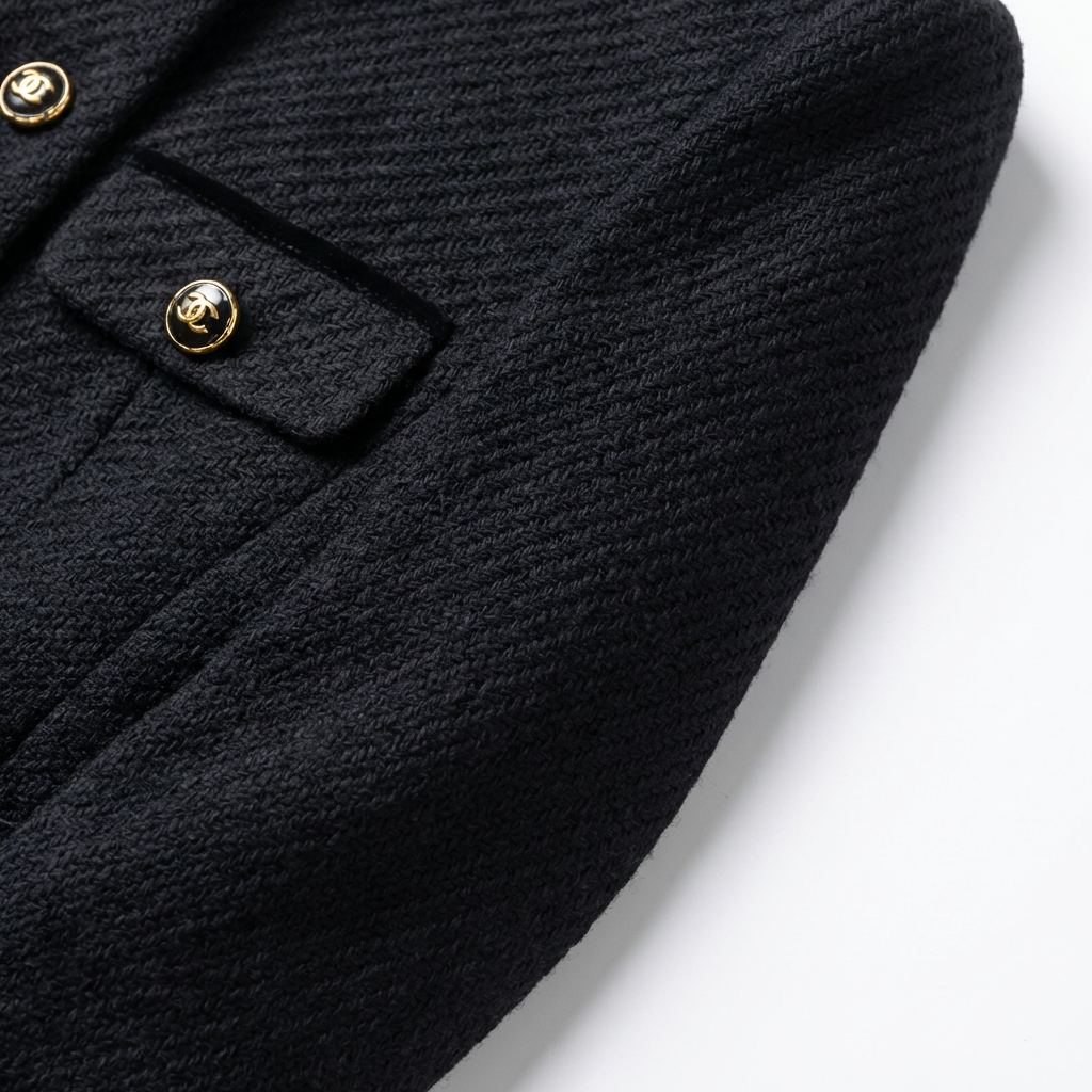 Marynarka Tweedowa | Taliowany Krój | Elegancja w Stylu Kontrastowym - 8