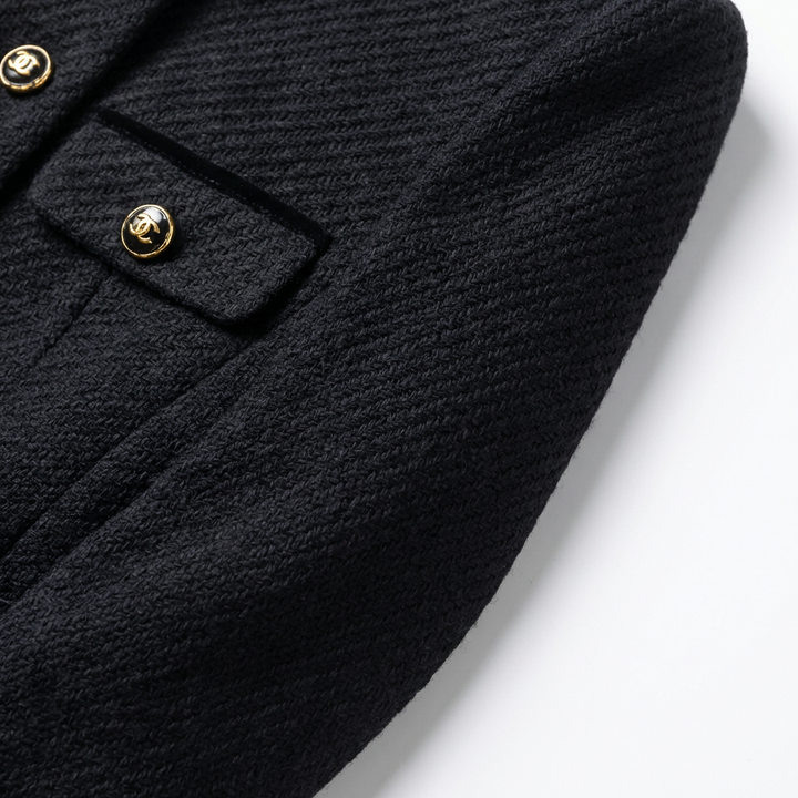 Marynarka Tweedowa | Taliowany Krój | Elegancja w Stylu Kontrastowym - 8