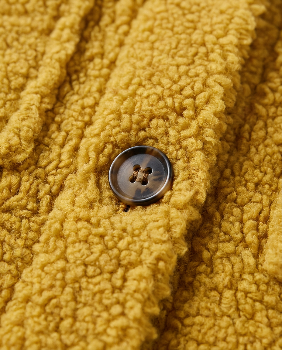 Damska Kurtka z Baranka | Krótki Fason | Guziki i Kieszenie | Styl Casual na Co Dzień - 7