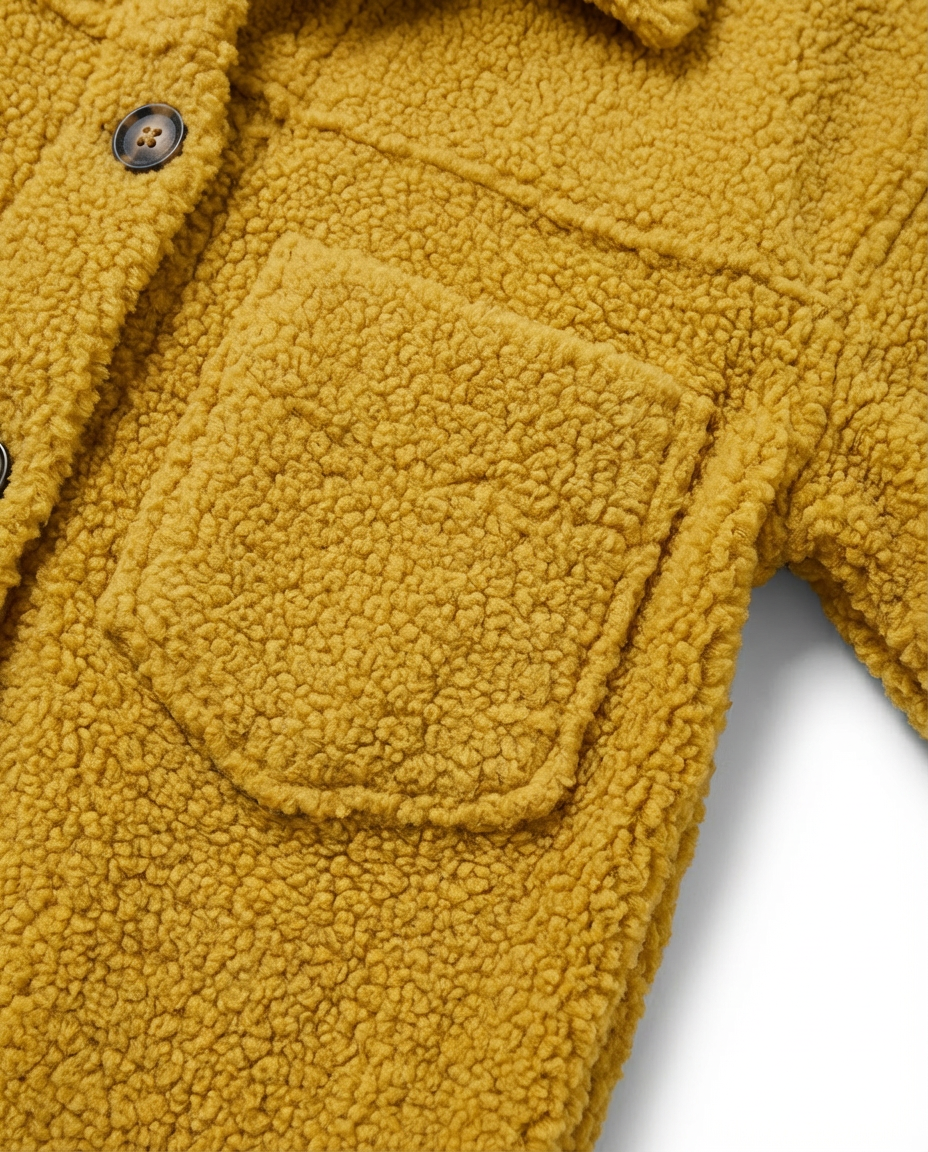 Damska Kurtka z Baranka | Krótki Fason | Guziki i Kieszenie | Styl Casual na Co Dzień - 8