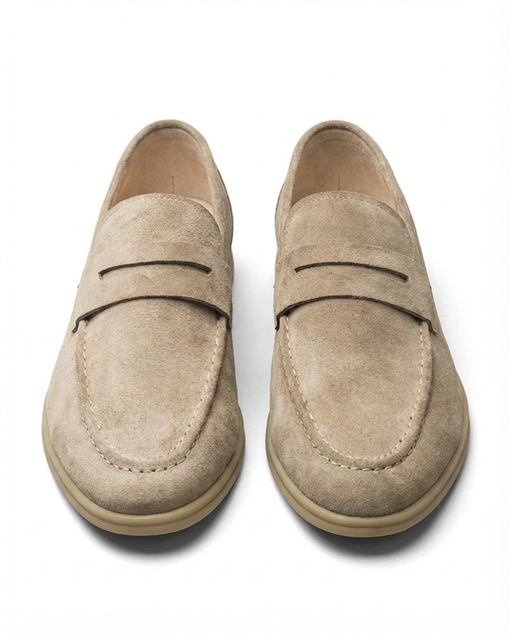 Mokasyny męskie zamszowe | Klasyczny krój | Wsuwane | Na wiosnę i lato