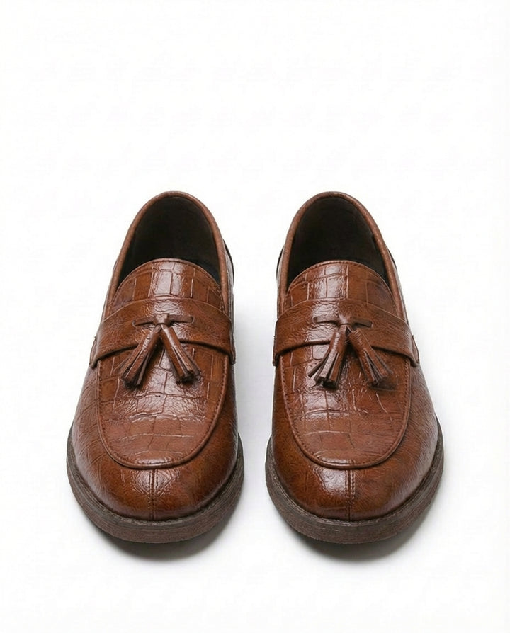 Mokasyny skórzane męskie | Mokasyny skórzane męskie | Wsuwane | Stylowe frędzle | Na co dzień