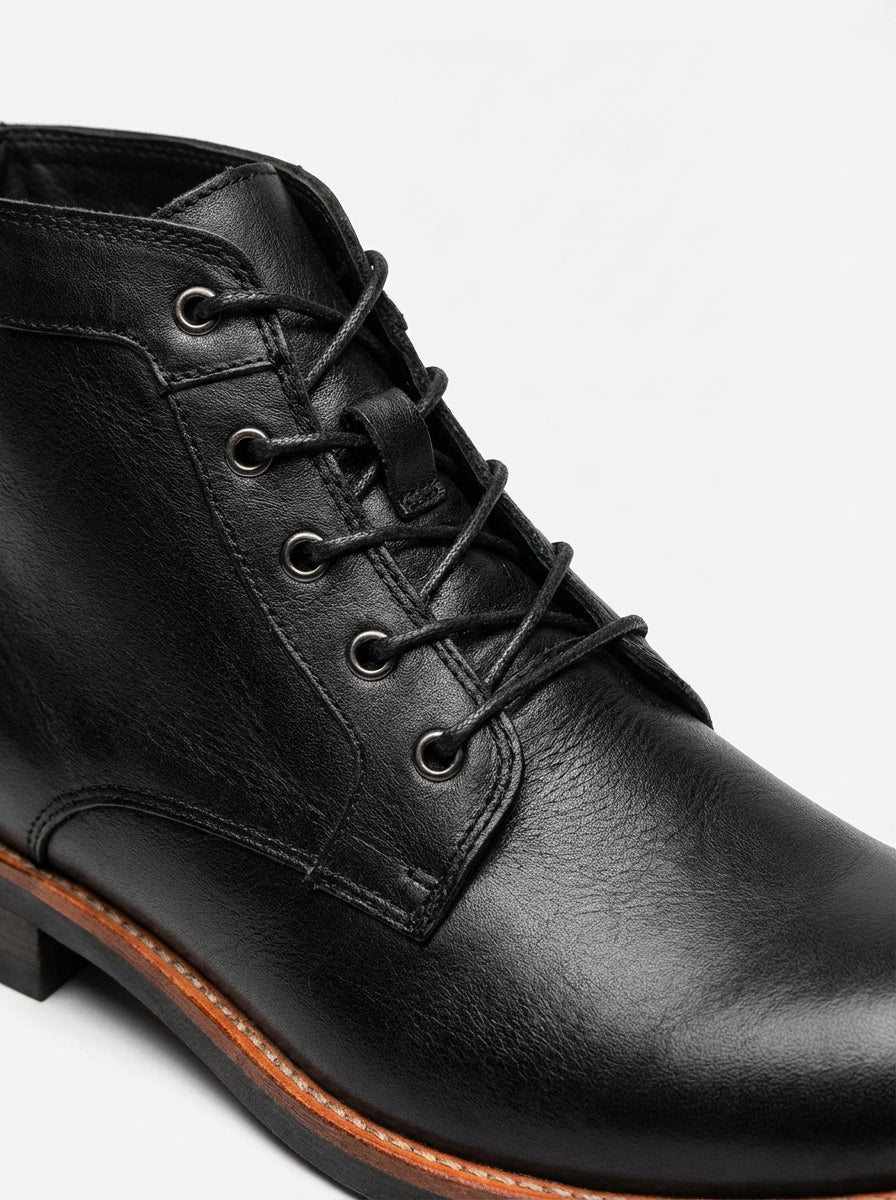 Buty Męskie Skórzane Sznurowane | Klasyczne Trzewiki | Styl Casual i Elegancki