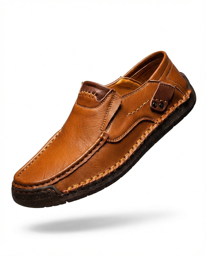 Mokasyny Męskie Skórzane Klasyczne | Dopasowany Krój | Wygodna Amortyzacja | Do Pracy i Na Co Dzień