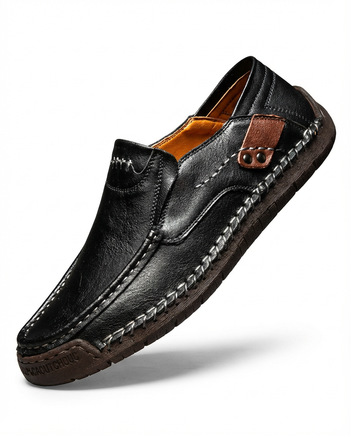 Mokasyny Męskie Skórzane Klasyczne | Dopasowany Krój | Wygodna Amortyzacja | Do Pracy i Na Co Dzień