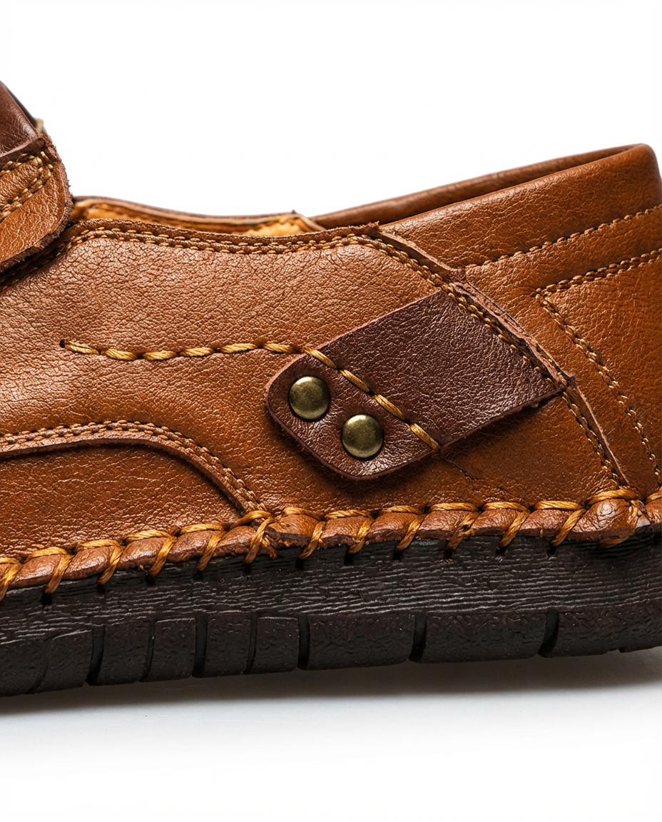 Mokasyny Męskie Skórzane Klasyczne | Dopasowany Krój | Wygodna Amortyzacja | Do Pracy i Na Co Dzień