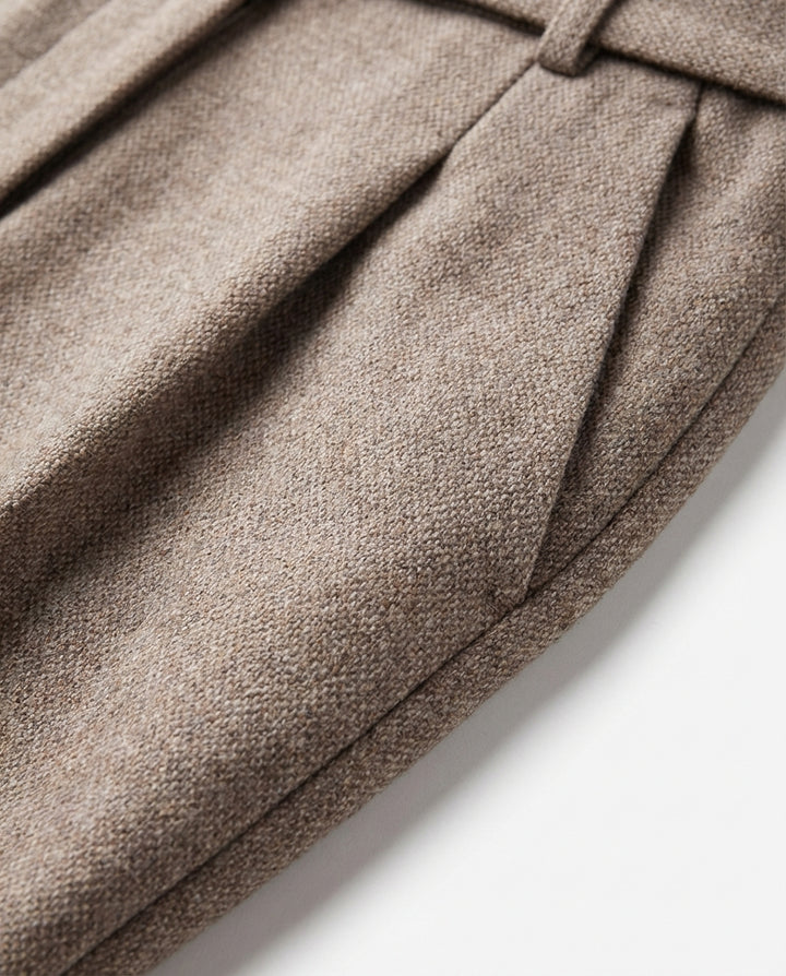 Spodnie Męskie Wełniane Eleganckie | Dopasowany Krój | Wysoka Jakość | Do Pracy i Na Wyjścia