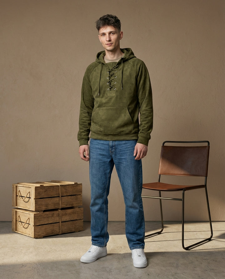 Luźna bluza męska | Wiatroszczelny krój | Gruby materiał | Na jesień i zimę