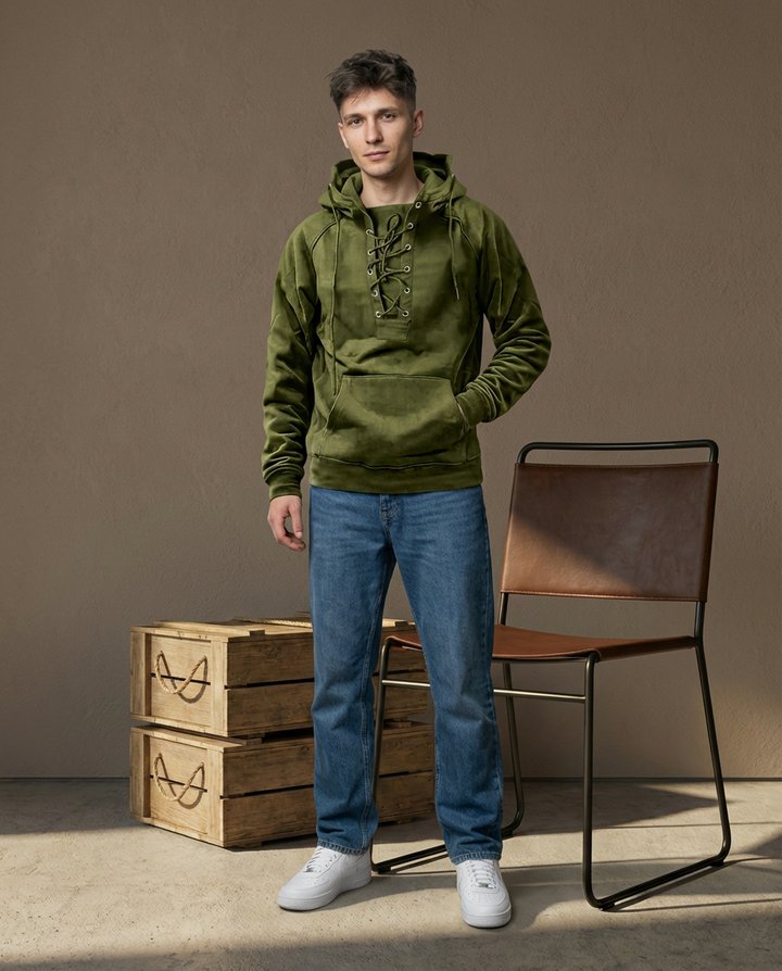 Luźna bluza męska | Wiatroszczelny krój | Gruby materiał | Na jesień i zimę