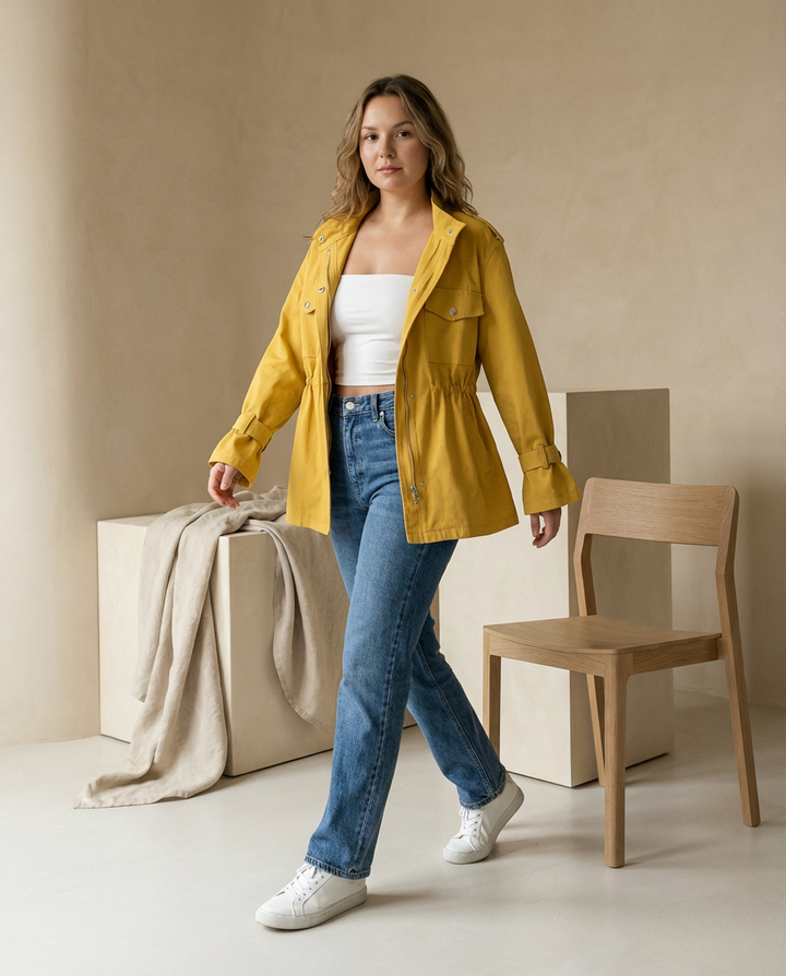 Kurtka damska | Dopasowana | Wiatroszczelna | Na jesień