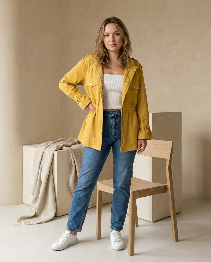 Kurtka damska | Dopasowana | Wiatroszczelna | Na jesień