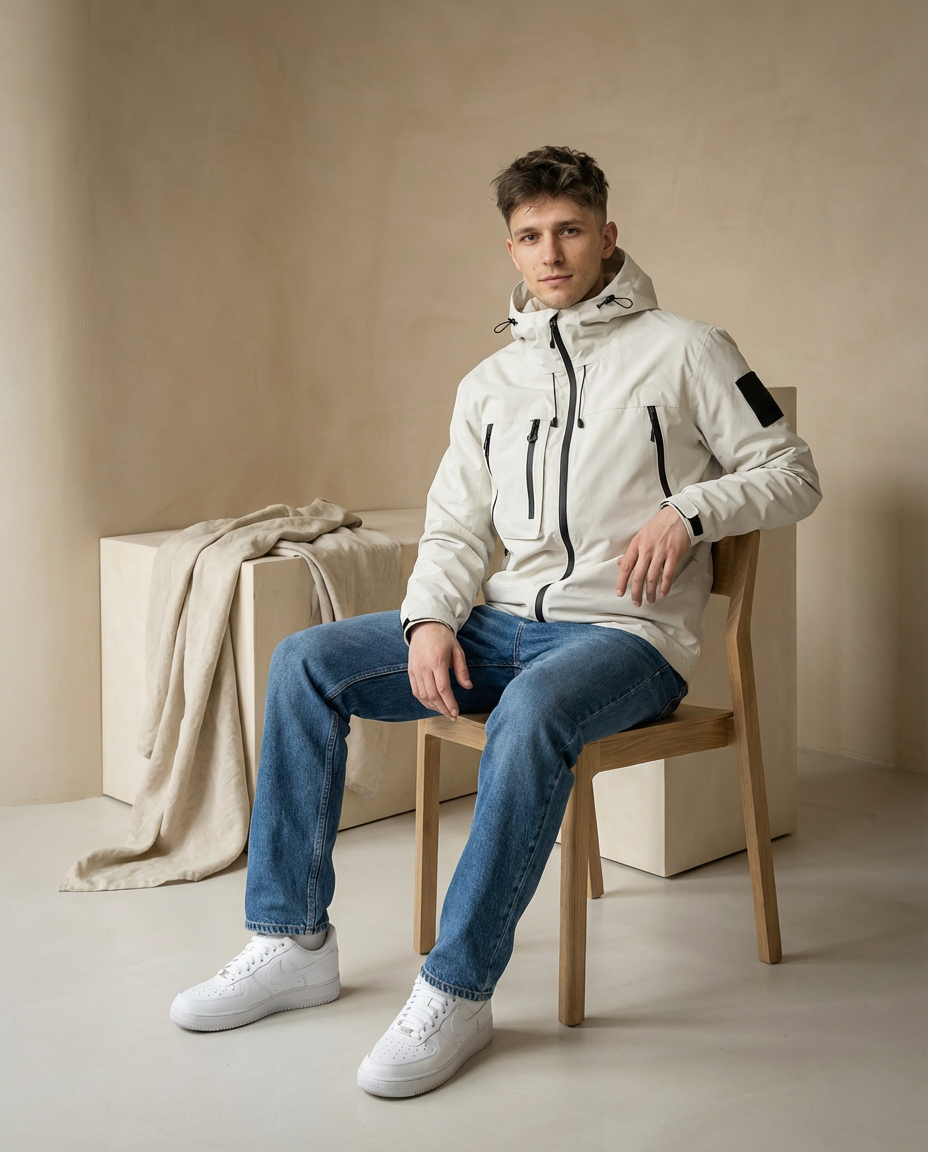 Kurtka Męska Wodoodporna | Regularny Krój | Oddychający Materiał | Na Jesień