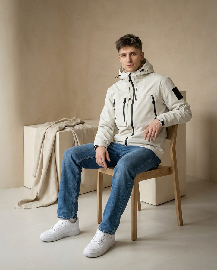 Kurtka Męska Wodoodporna | Regularny Krój | Oddychający Materiał | Na Jesień