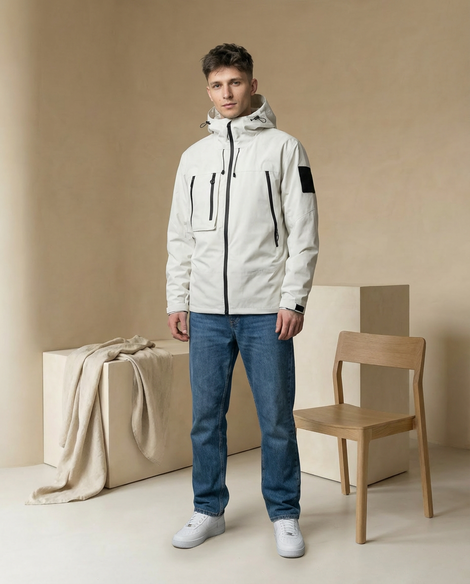 Kurtka Męska Wodoodporna | Regularny Krój | Oddychający Materiał | Na Jesień