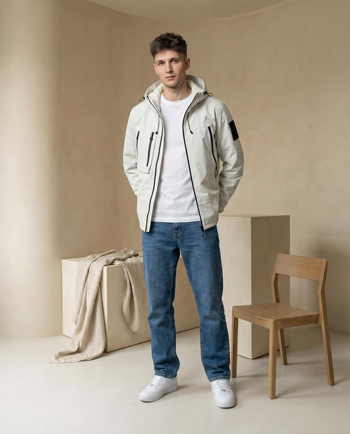 Kurtka Męska Wodoodporna | Regularny Krój | Oddychający Materiał | Na Jesień