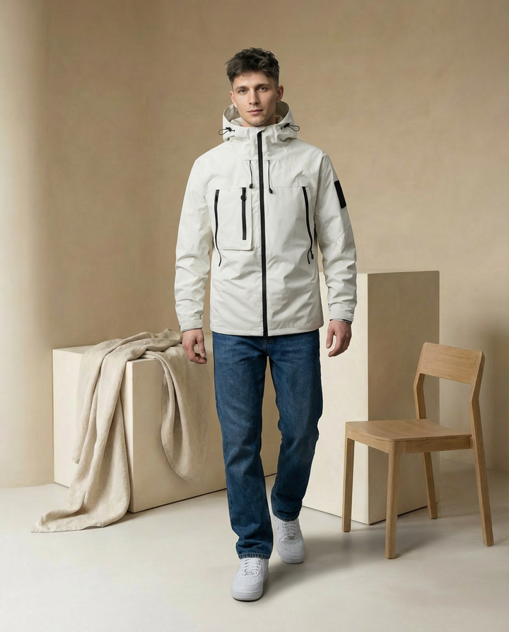 Kurtka Męska Wodoodporna | Regularny Krój | Oddychający Materiał | Na Jesień