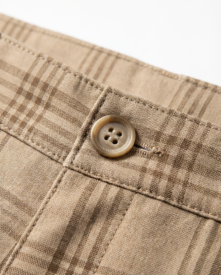 Spodnie Męskie Spodnie w Kratę | Luźny Krój | Wygodny Materiał | Na Co Dzień