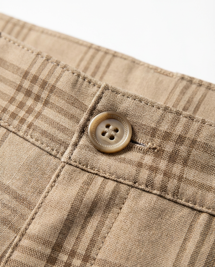 Spodnie Męskie Spodnie w Kratę | Luźny Krój | Wygodny Materiał | Na Co Dzień