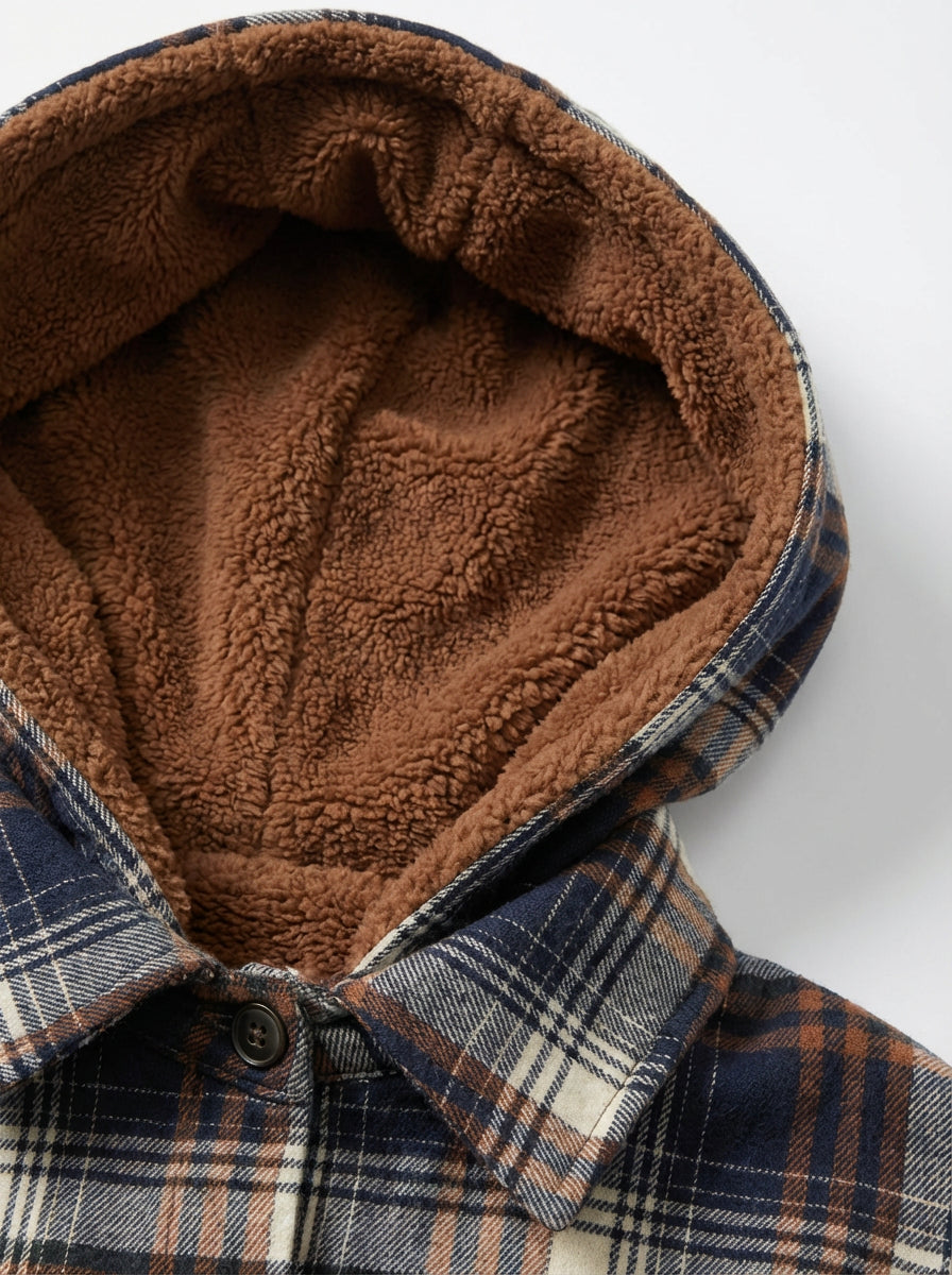 Koszulowa Kurtka Damska w Kratę | Flanelowy Styl | Z Miękkim Kapturem | Na Chłodniejsze Dni