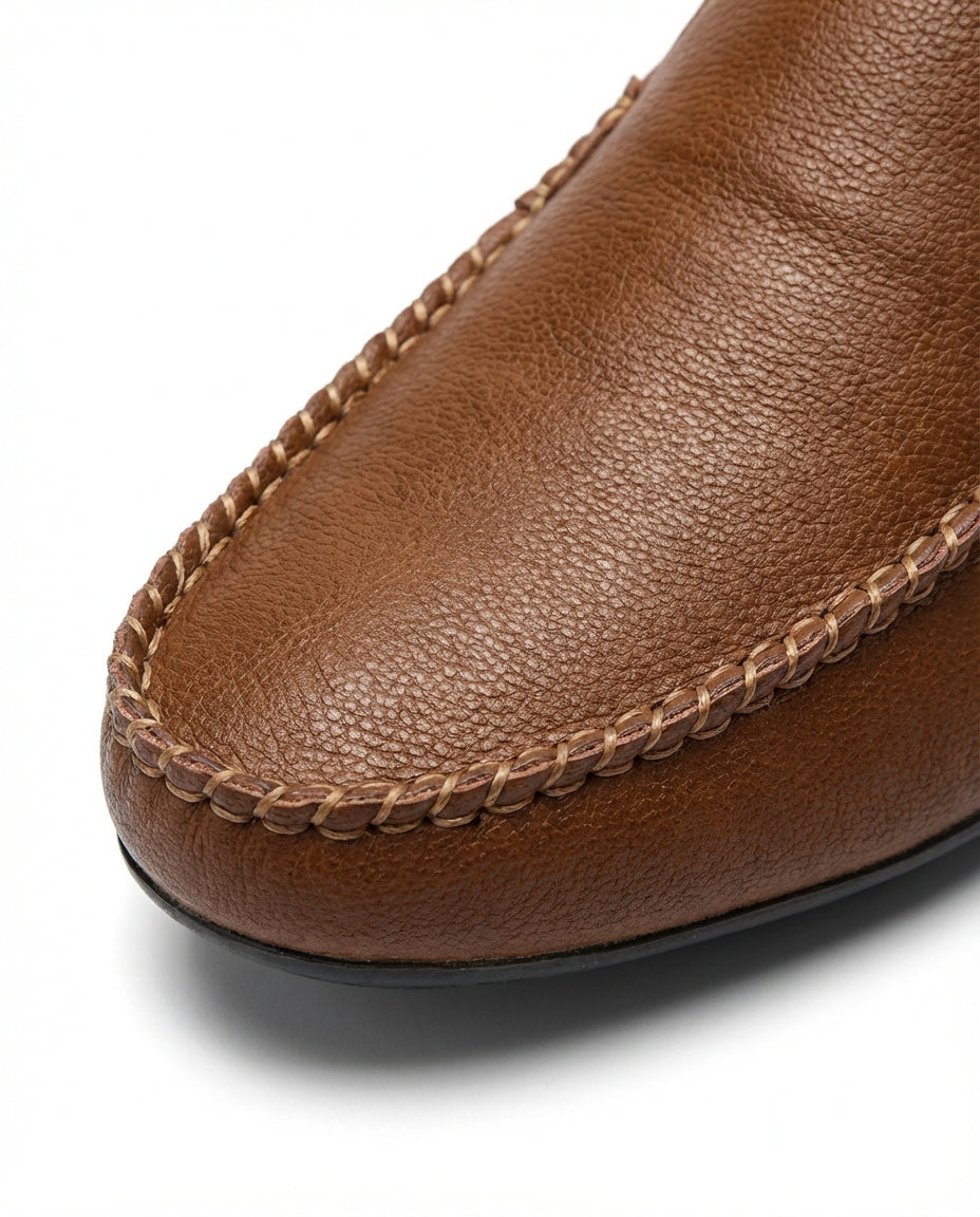 Mokasyny Męskie Skórzane | Klasyczny Krój | Wygodna Podeszwa | Do Pracy i Na Co Dzień