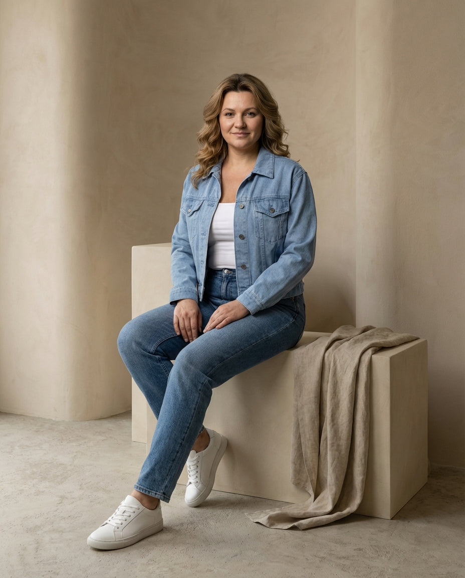 Kurtka Dżinsowa Damska Dzinsowka | Klasyczny Krój | Wytrzymały Materiał | Na Co Dzień