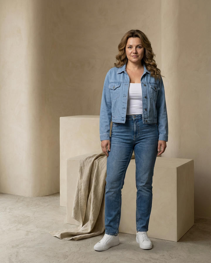 Kurtka Dżinsowa Damska Dzinsowka | Klasyczny Krój | Wytrzymały Materiał | Na Co Dzień