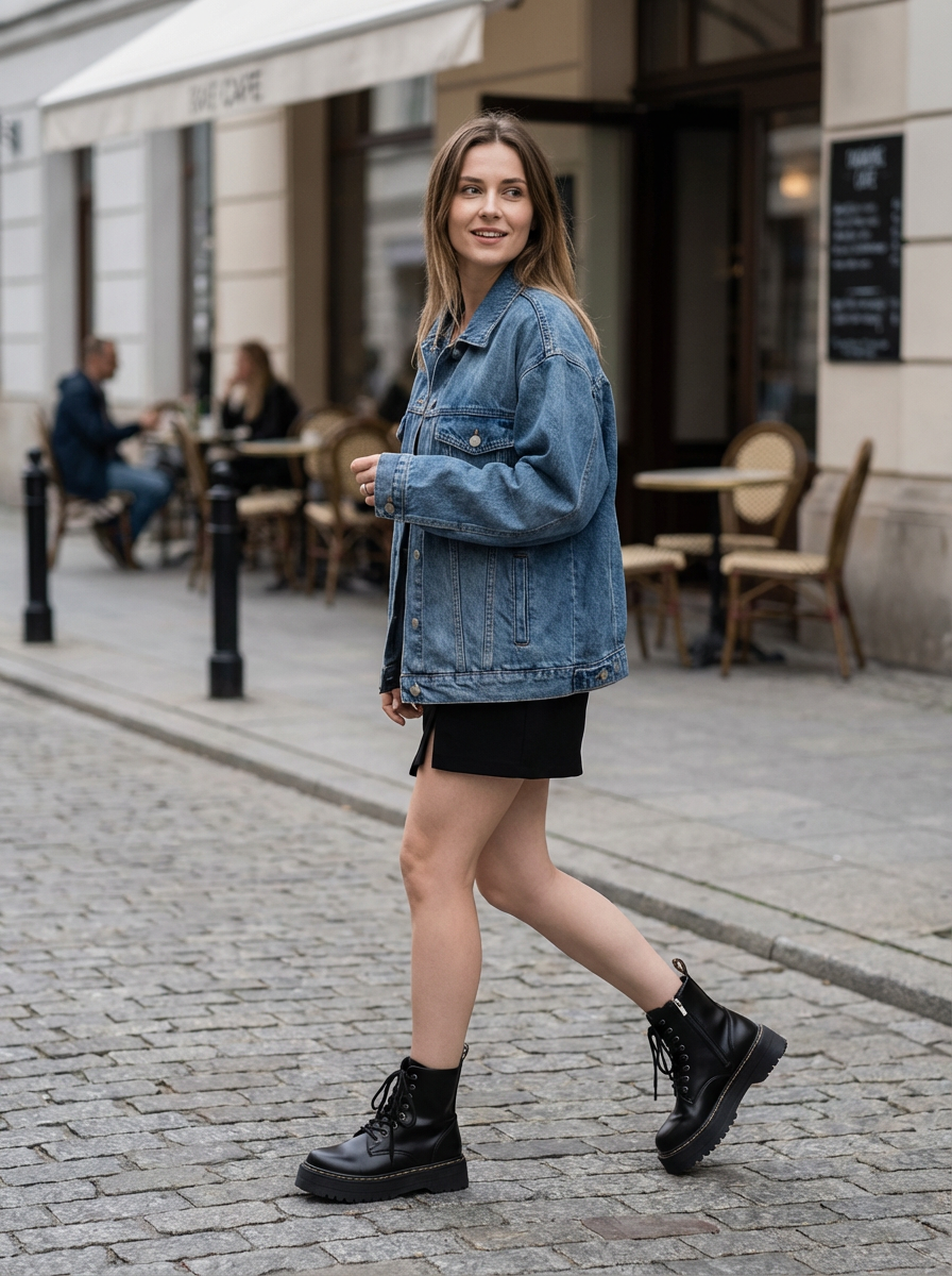 Damskie Botki na Platformie | Sznurowane Buty z Grubą Podeszwą | Styl Miejski i Rockowy