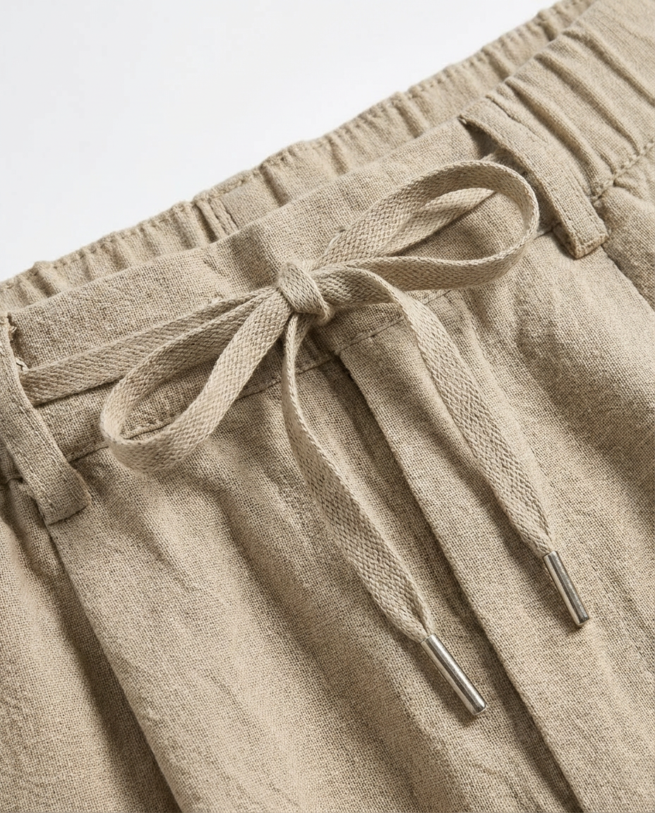 Lekkie lniane spodnie męskie | Luźny krój | Oddychający materiał | Na co dzień