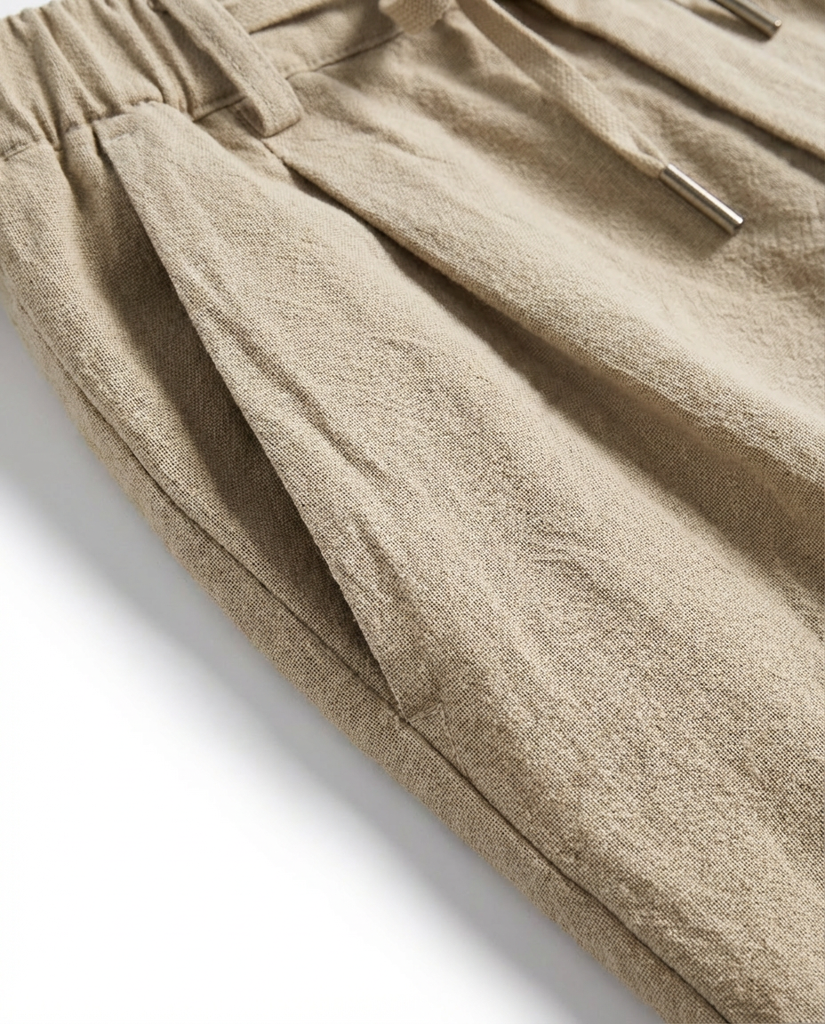 Lekkie lniane spodnie męskie | Luźny krój | Oddychający materiał | Na co dzień