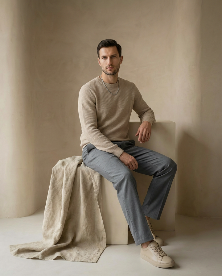 Spodnie plisowane męskie | Luźny krój | Wygodny materiał | Na co dzień