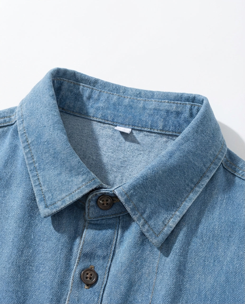 Koszula Męska Jeansowa | Oversize | Wygodny Krój | Na Co Dzień