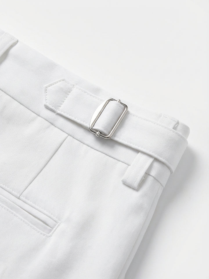 Męskie Spodnie Garniturowe z Zakładkami | Elegancki Zwężany Krój | Klasyczny Styl na Specjalne Okazje