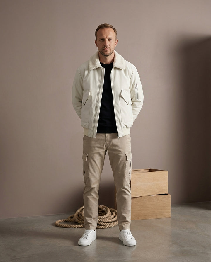 Męska kurtka zimowa | Krój bomber | Pikowana podszewka | Na zimę