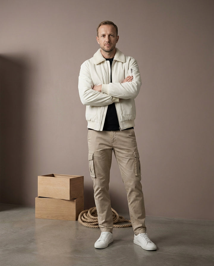 Męska kurtka zimowa | Krój bomber | Pikowana podszewka | Na zimę