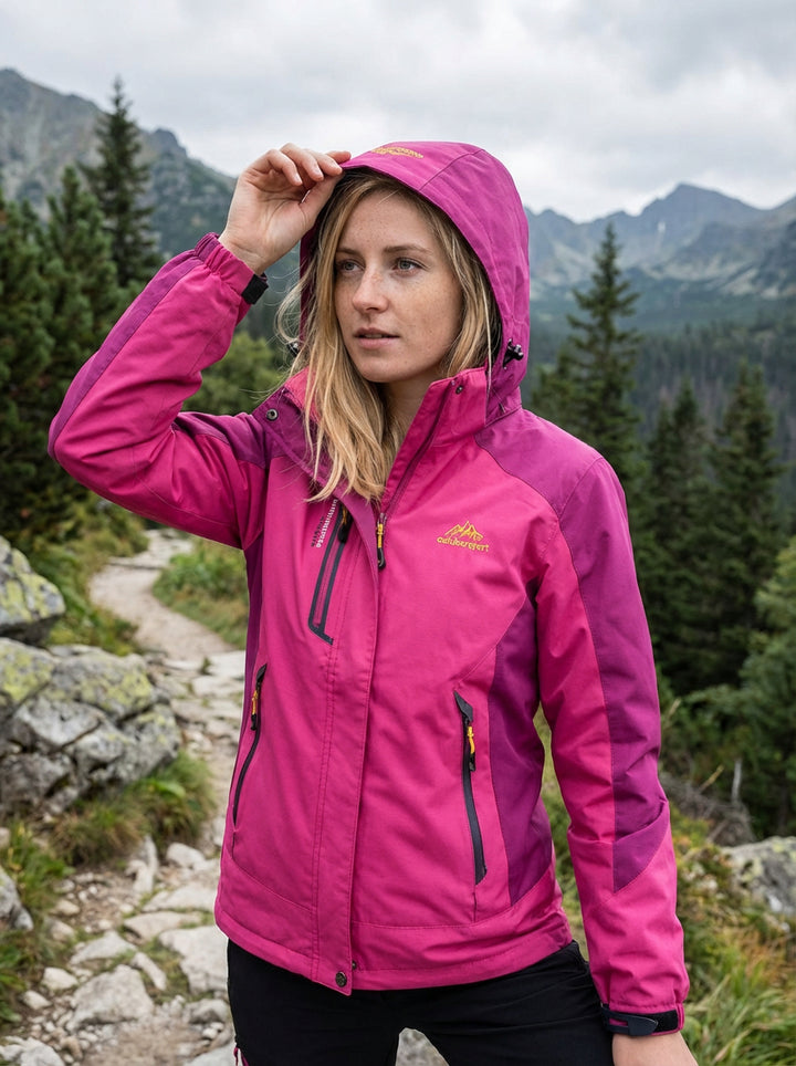 Damska Kurtka Outdoorowa z Kapturem | Wodoodporna i Wiatroszczelna | Idealna na Wędrówki i Trekking